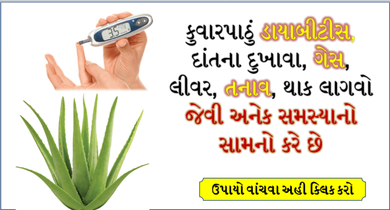 કુવારપાઠું વાળ માટે લાભદાયક છે એ તો બધાએ સાંભળ્યું હશે પરંતુ ડાયાબીટીસ, દાંતના દુખાવા, ગેસ, લીવર, તનાવ, થાક લાગવો જેવીઅનેક સમસ્યાનો સામનો કરે છે