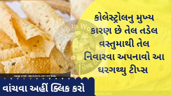 કોલેસ્ટ્રોલનુ મુખ્ય કારણ છે તેલ તડેલ વસ્તુમાથી તેલ નિતારવા અપનાવો આ ઘરગથ્થુ ટીપ્સ