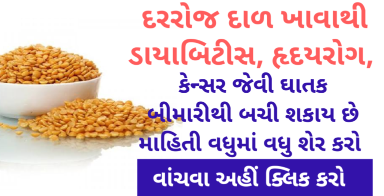 દરરોજ દાળ ખાવાથી ડાયાબિટીસ , હૃદયરોગ, કેન્સર જેવી ઘાતક બીમારીથી બચી