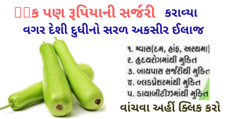 એક પણ રૂપિયાની સર્જરી કરાવ્યા વગર દેશી દુધીનો સરળ અકસીર ઈલાજ