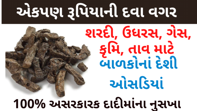 શરદી, ઉધરસ, ગેસ, કૃમિ, તાવ માટે બાળકોનાં દેશી ઓસડિયાં એકપણ રૂપિયાની દવા વગર