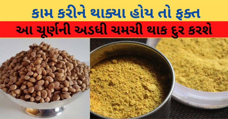 કામ કરીને થાક્યા હોય તો ફક્ત આ ચૂર્ણની અડધી ચમચી ચપટીમા થાક ઉતરી જશે