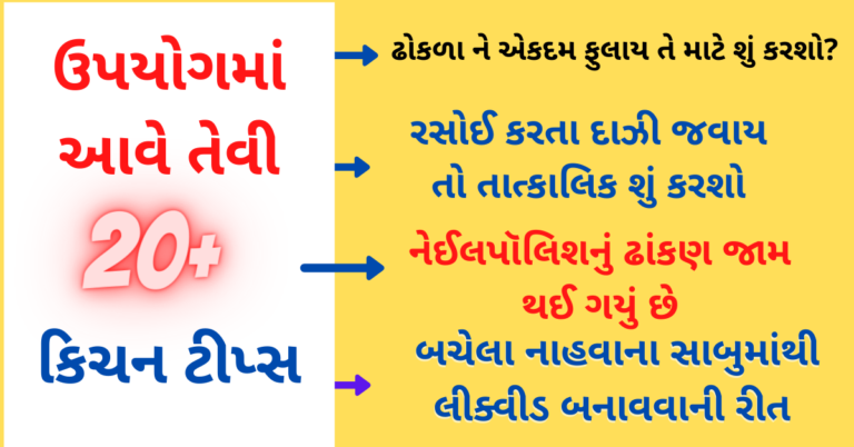 ઉપયોગમાં આવે તેવી 20 કિચન ટીપ્સ વાંચીને વધુમાં વધુ શેર કરો