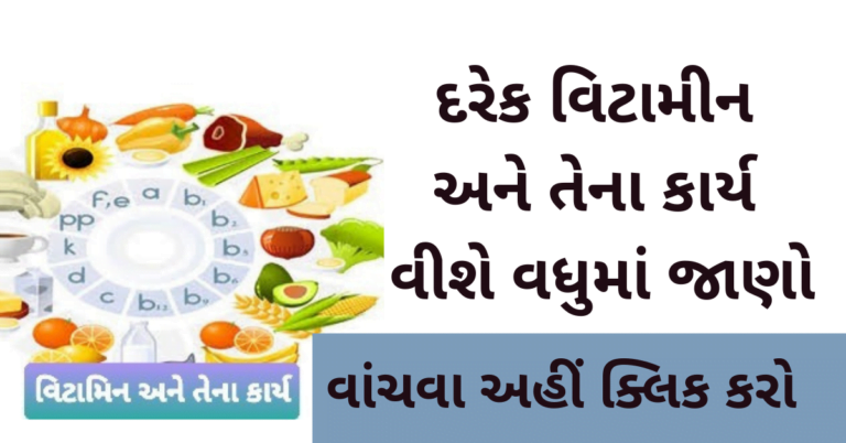દરેક વિટામીન અને તેના કાર્ય વીશે વધુમાં જાણો