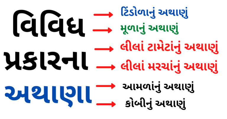 વિવિધ પ્રકારના અથાણા બનાવવાની રેસીપી