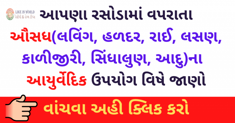 આપણા રસોડામાં વપરાતા ઔસધના આયુર્વેદિક ઉપયોગ વિષે જાણો