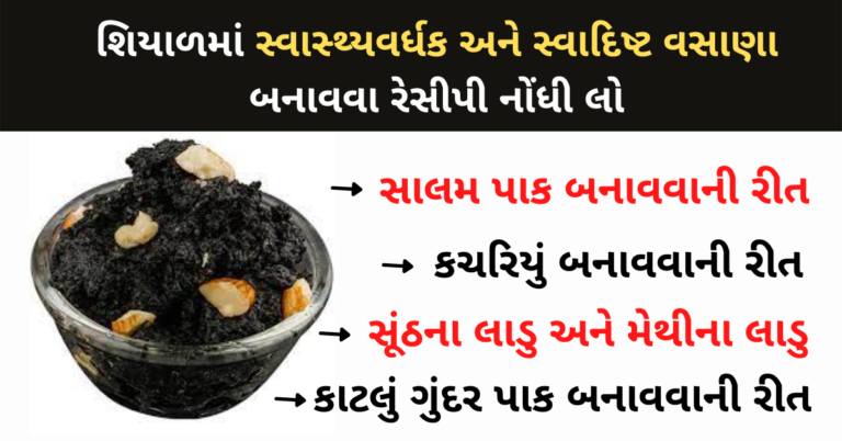 શિયાળમાં સ્વાસ્થ્યવર્ધક અને સ્વાદિષ્ટ વસાણા બનાવવા રેસીપી નોંધી લો