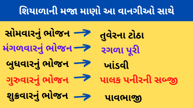 શિયાળાની મજા માણો આ વાનગીઓ સાથે