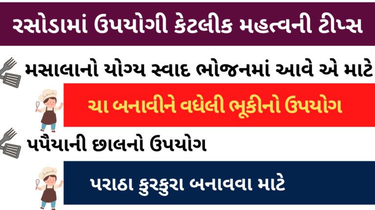 રસોડામાં ઉપયોગી કેટલીક મહત્વની ટીપ્સ