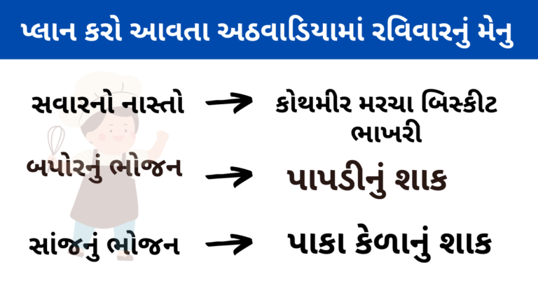 પ્લાન કરો આવતા અઠવાડિયામાં રવિવારનું મેનુ