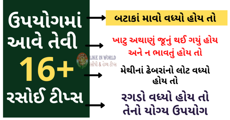 ઉપયોગમાં આવે તેવી મહત્વની ૧૬+ ટીપ્સ