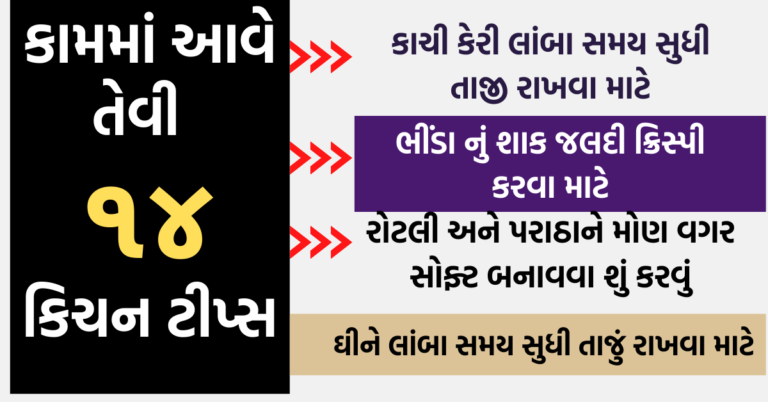 કામમાં આવે તેવી 14 કિચન ટિપ્સ