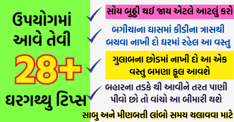 ઉપયોગમાં આવે તેવી ઘરગથ્થુ ટિપ્સ એકવાર જરૂર વાંચો અને મિત્રો સાથે શેર કરો